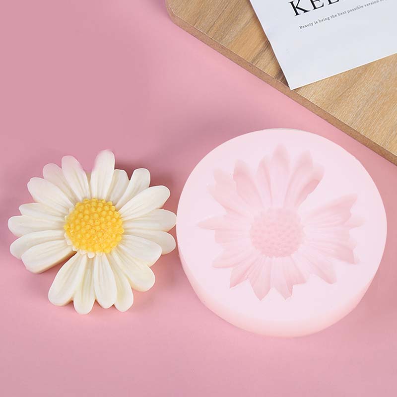 Candle Making With Beeswax - DIY เทียนแม่พิมพ์ซิลิโคน Daisy Chamomile ดอกไม้เทียนขี้ผึ้งแม่พิมพ์สบู่แฮนด์เมดเทียนแม่พิมพ์น้ํามันหอมระเหยตกแต่งบ้าน