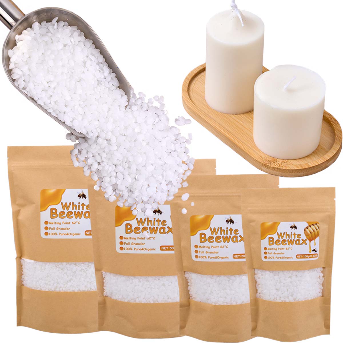 ขี้ผึ้งสีขาวธรรมชาติบริสุทธิ์เ - Candle Making With Beeswax บทวิจารณ์และราคา